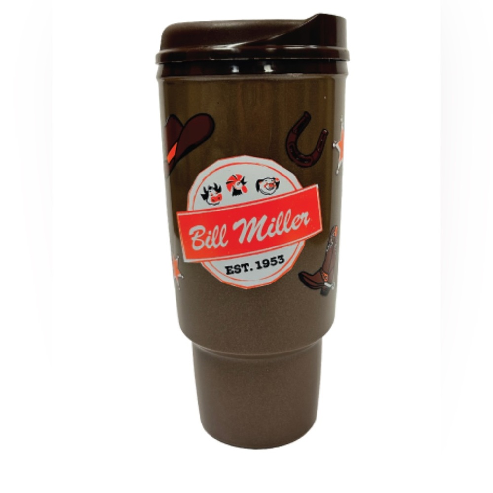 Bill Miller Brown Travel Mug. Sealed NEW. Sold out in line and in store.